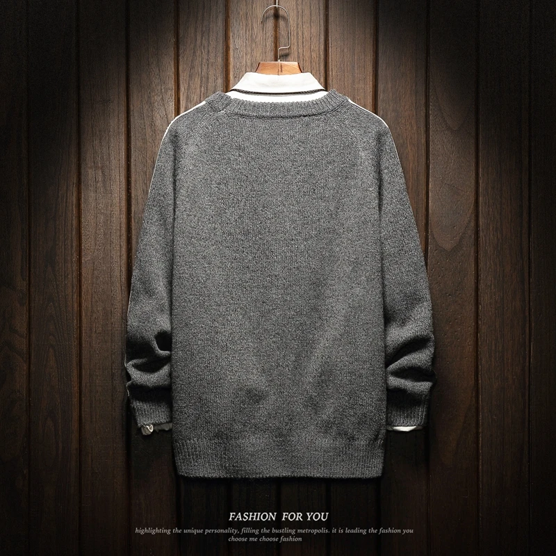 Christmas Men Sweaters Winter Clothes 2019 Plus Size Asian M-4XL 5XL 6XL Japan Style Casual Standard Designer Pullovers