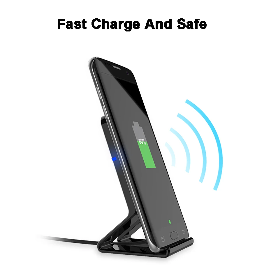 QI Fast Charge 10W Wireless Charger For Iphone Xs Iphone X Iphone 8 Charger Stand Wireless Charging Holder For Samsung S7 S8 S9