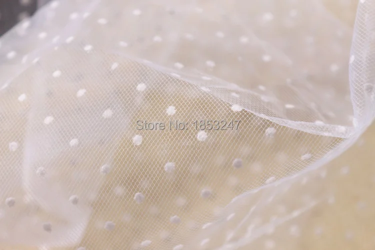 Мягкий маленький белый горошек Чистая Пряжа кружевная ткань ручной работы DIY Ткань