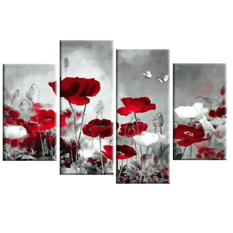 

DIY 5D Diamond Painting Cross Stitch Kits Handmade painting Rhinestone mosaic full square Diamond Embroidery red flowers Pattern