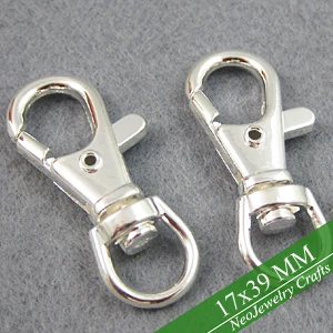 

Silver Swivel Clasps, Silver Plated Key Clasp Clip, Silver Snap Hook Great to Make Key Chains, Big Lobster Clasp