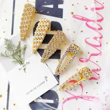 Корейские женские модные жемчужные Ретро Винтажные геометрические водные заколки для волос в форме капли металлические золотые заколки для волос Прямая поставка