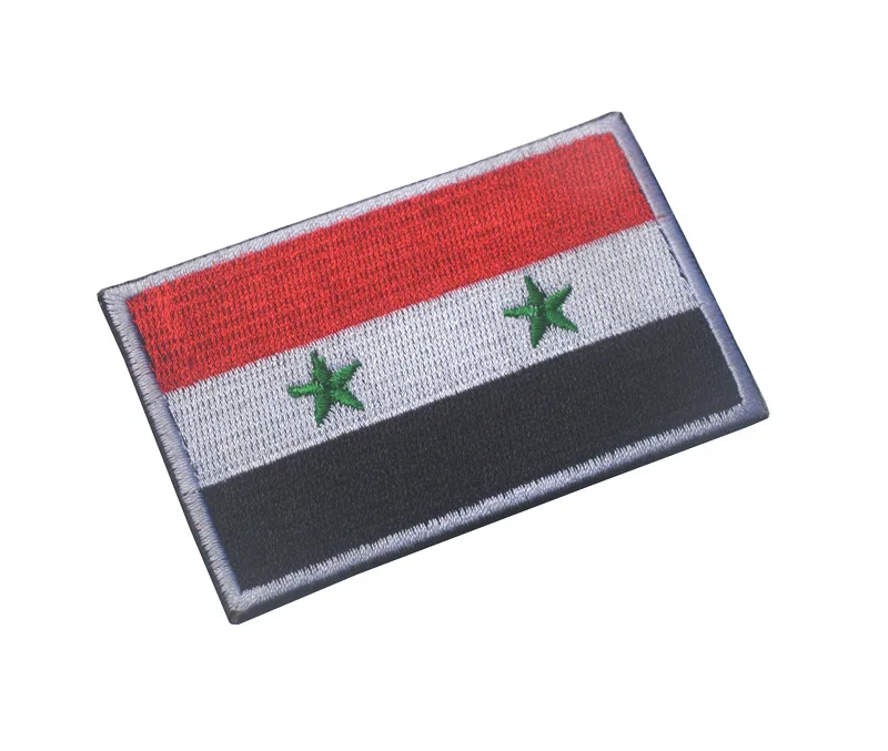 3D Вышивка Патчи повязки на руку контуры и крючок флаг сирийский флаг патчи значки на одежду или шляпу или мешок патч