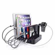Top Charging Station Dock Stand Holder 6 Ports 1A/2.4A Multi Function Universal USB Charger For iPhone 7 6 6S Plus 5 Samsung LG