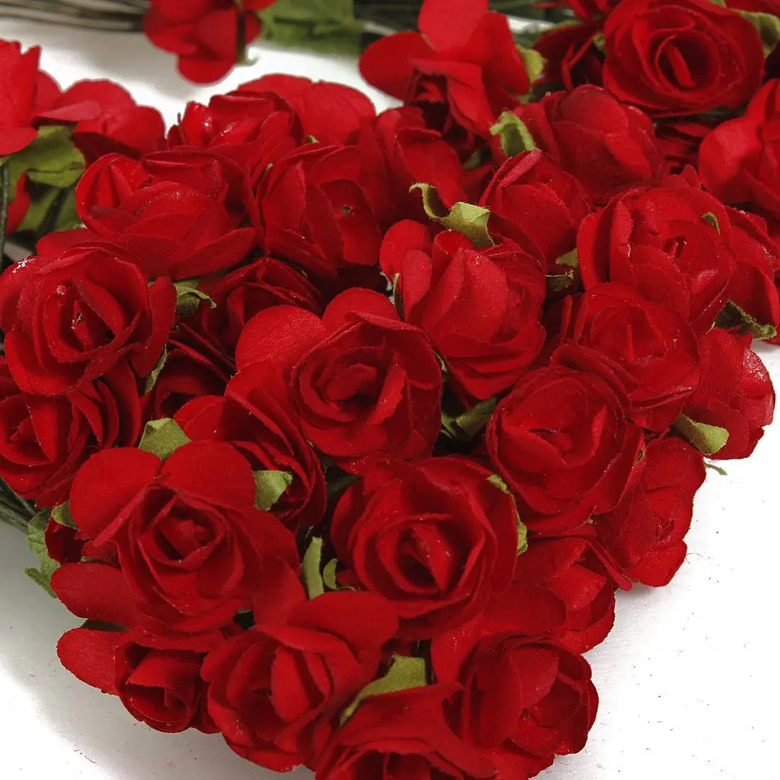 

PHFU 144 X Artificial Paper Red Rose Flower Wedding Craft Decor