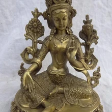 Xd 00242 " Тибет Чистая Бронзовый Буддийский Лотоса Защиты Зеленая Тара Богиня Статуя Будды