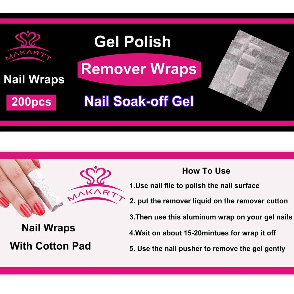 Removedor de Unha Perfeito para Em- Casa de Unhas de Gel Caixas Lote Unha Art Soak Off uv Gel Polonês Frustra Wraps Unhas Manicure F0347x 60 - 9 Beleza e saúde