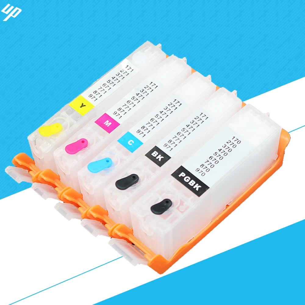 5pcs 570 571 PGI 570 CLI 571 refillable ink cartridge For canon PIXMA MG5750 MG5751 MG5752