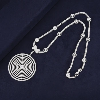 

missvikki Brand Round Pendant Chic Chain Necklace Transparent Fashion Crystal Jewelry Bijoux High Quality Accessories