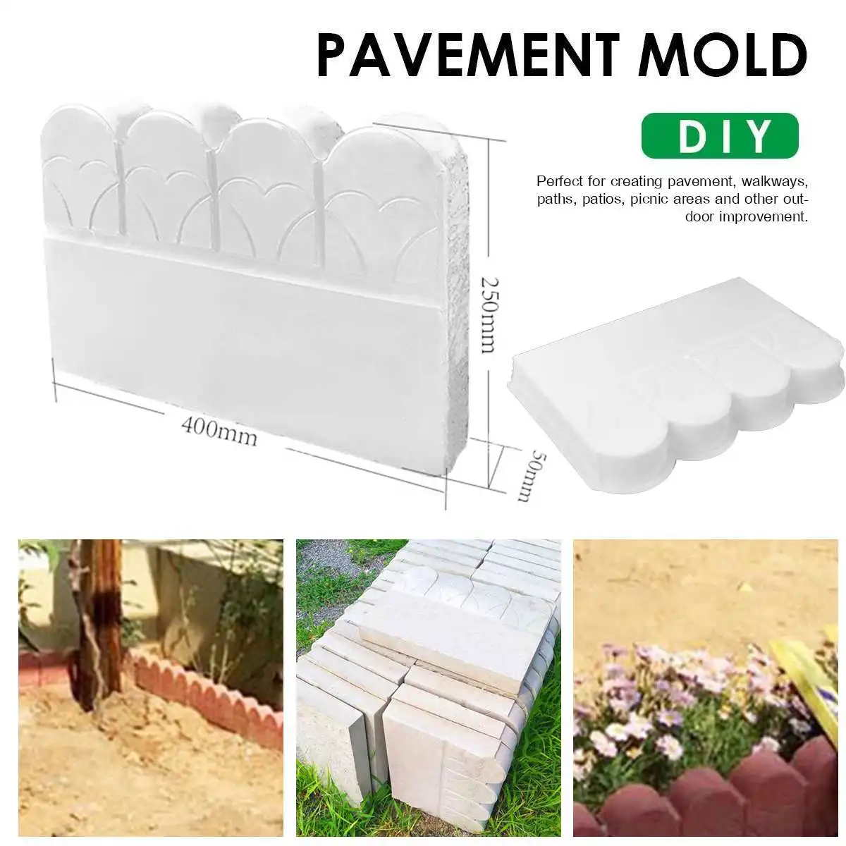 

Garden Pavement Mold Garden Walk Pavement Concrete Mould DIY Manually Paving Cement Brick Stone Road Concrete Molds Path Maker