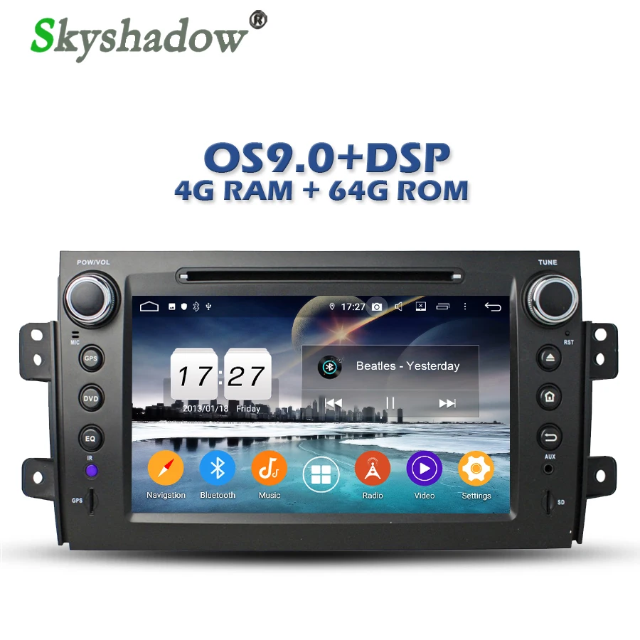 Discount Car DVD Player DSP TDA7851 Android 9.0 8Core 4G + 64GB GPS Map RDS Radio wifi Bluetooth 4.2 For SUZUKI SX4 2006 -2010 2011 2012 3