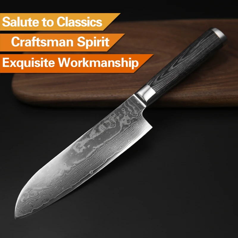  XINZUO 7 inch Santoku Knife 67 Layer China Chef Knife Damascus Stainless Steel Profesional Kitchen  - 32428826428
