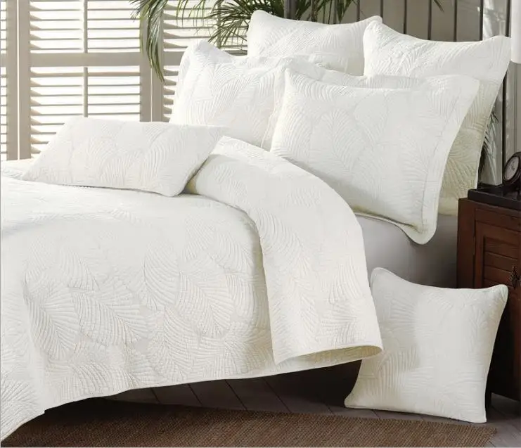 

For palm leaf 100% cotton quilting set bed cover air conditioning bedspread towels,bed sheet,Patchwork quilt,King size sabanas