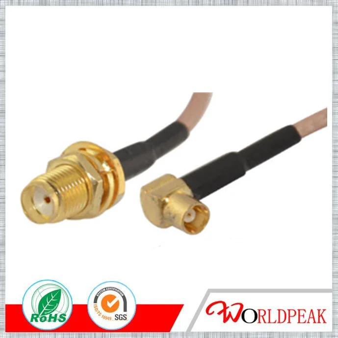 

Free shipping 5Pcs 1ft cable assembly MCX female jack Right angle to SMA female jack bulkhead pigtail 30cm rg316