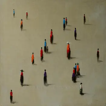 

Hand Painted Oil painting On Canvas 'Interesting arrangement" Inexpensive original art Home Decoration people Art Free Shipping