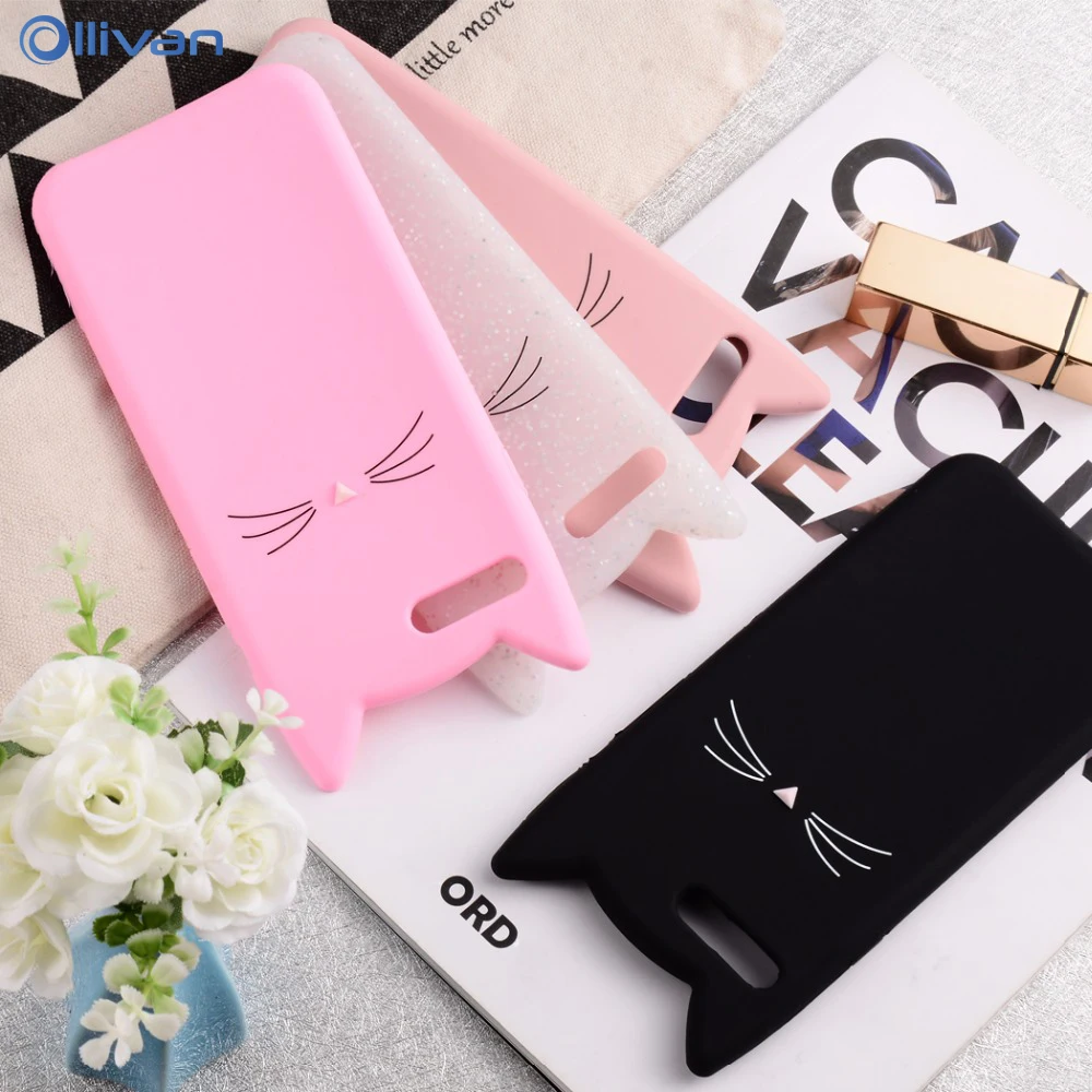 

3D Cartoon Glitter Cat Phone Cases For Huawei P8 Lite 2017 Silicone Pink Cat Soft Case For Huawei P8 P9 Lite 2016 P10 Lite Plus