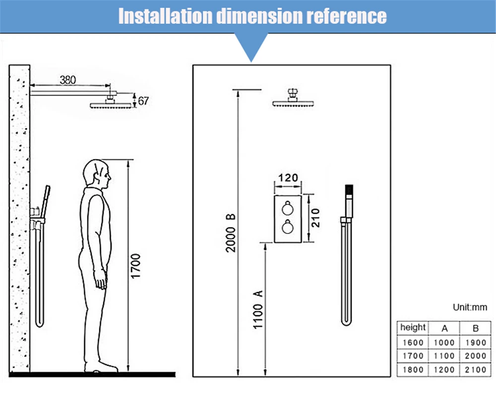 Ванная комната термостатический Осадки смеситель для душа комплект системы Настенные 10 дюймов Осадки насадка для душа двойной функции