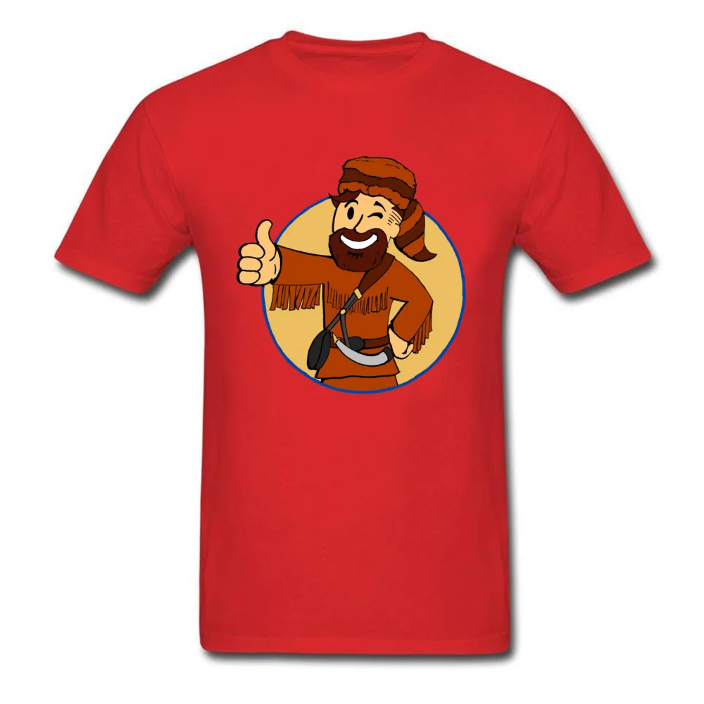 Little Mountaineer Vault Boy 100% Cotton Men Short Sleeve T Shirt Normal Summer Top T-shirts Normal Tee Shirt Prevailing O-Neck Little Mountaineer Vault Boy red
