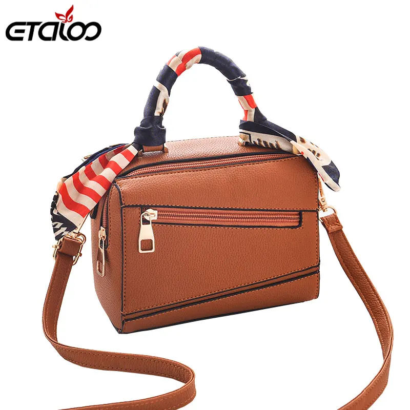 Кожаная женская сумка, металлические сумки, дамская сумка через плечо, сумка-мессенджер, Женская сумочка, сумка-тоут - Цвет: brown