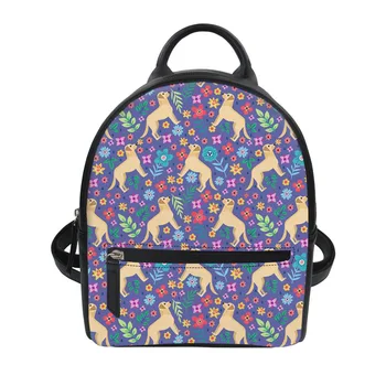 

THIKIN Female Soft PU Leather Mini Backpacks Labrador Dog Print Women Fashion Small Travel Carry on Bag Girls Shoulder Schoolbag