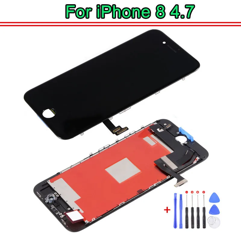 

1PC For iPhone 8 LCD display EBS tianma AAA quality screen Replacement Lens Pantalla with Touch Digitizer camera holder+Tools