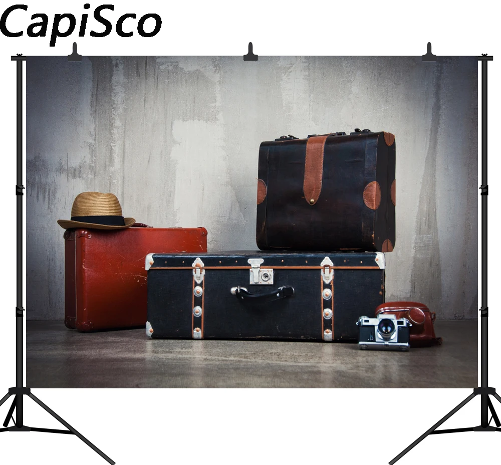 

Capisco Old Luggage Suitcase Camera Retro portrait Interior Photography Backgrounds Photographic Backdrops For Photo Studio