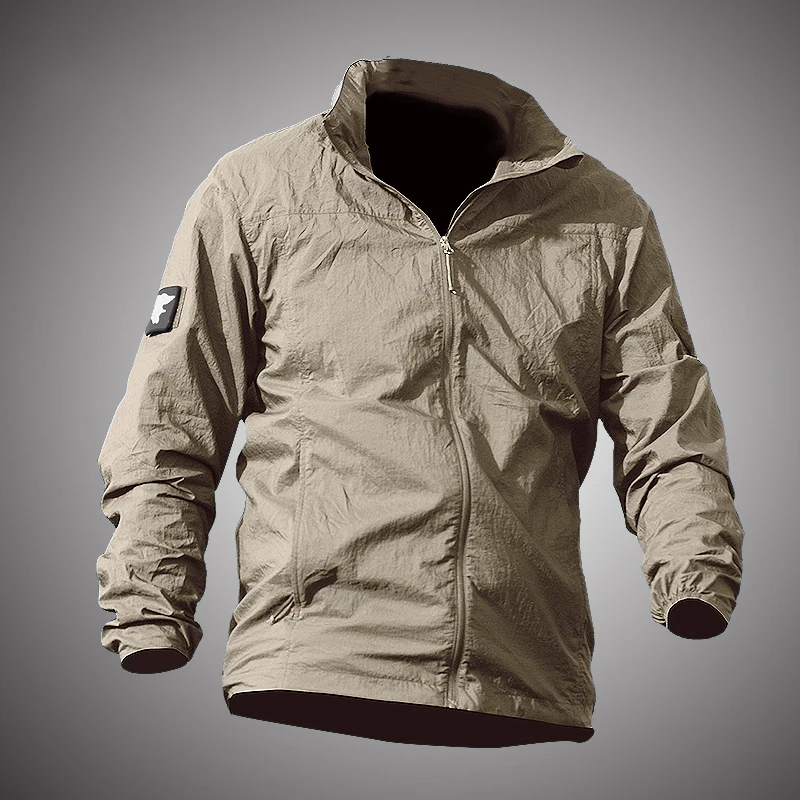 Тактическая Военная куртка мужская с капюшоном ветровка бомбер рабочая одежда тактическая быстросохнущая кожаная куртка водонепроницаемая армейская тонкая одежда - Цвет: Khaki