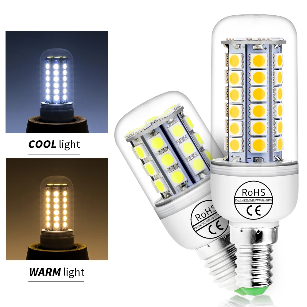 Bombillas Led lámpara de E27 luz 220 V bombilla de maíz E14 Lamparas led Bombillas de luz SMD 5050 24 30 36 48 leds iluminación interior 240 V Bombillas Led lámpara de E27 luz 220 V bombilla de maíz E14 Lamparas led Bombillas de luz SMD 5050 24 30 36 48 leds iluminación interior 240 V
