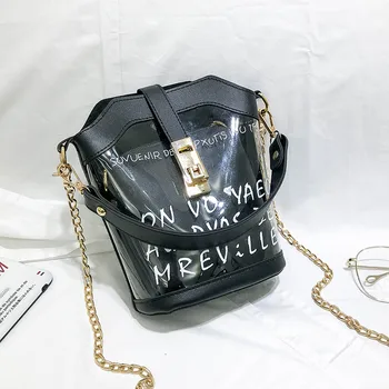 

Women Transparent PVC Shoulder Bag Cross body Durable Korean Style Summer High Street Bags