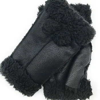 

Winter Gloves New Thick Warm Women's Gloves Cute Wool Hair Ball Soft Wool Gloves Personality Dew Half Fingermittens Knit Glove