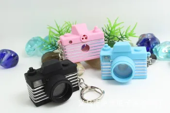 

FREE SHIPPING BY DHL 200pcs/lot Plastic LED New 3D Digital Camera Shaped Keychains with Sound Novelty Toy Keyrings for Kids
