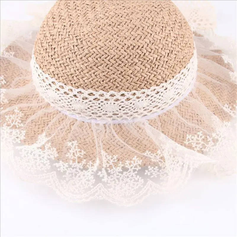 Рыбацкая шляпа для девочек, дышащая, летняя, охлаждающая, солнцезащитная, Пляжная, красивая, уличная соломенная шляпка