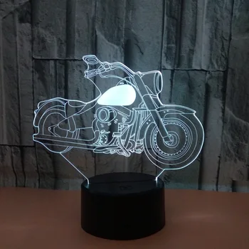 

New Motorcycle 3d Light Touch Remote Control 3d Lamp Luminaria De Mesa Table Lamps For Living Room Desk Lamp
