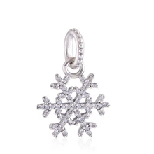 Convient Pandora Charms Bracelets Authentique 925 Sterling Argent Flocon De Neige Perles Charme Balancent Européenne Femmes BRICOLAGE Bijoux De Mode