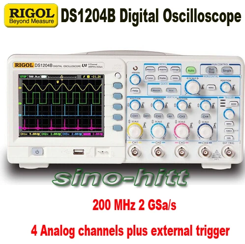 

Rigol DS1204B High quality 4 channels Digital Oscilloscop DSO 200 MHz bandwidth 2 GSa/s sample rate