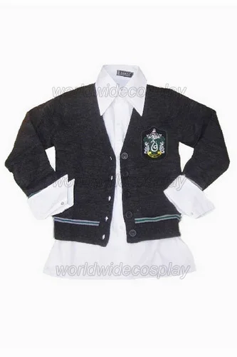 

Slytherin Draco Malfoy Cosplay Cardigan Sweater with Badge and Necktie from Harry Free Shipping for Halloween and Christmas