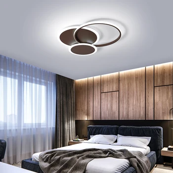 

Round Circle White/Brown Modern led Chandelier Lighting for Sduty Living room Bedroom Lustre Avize Ceiling Chandeliers