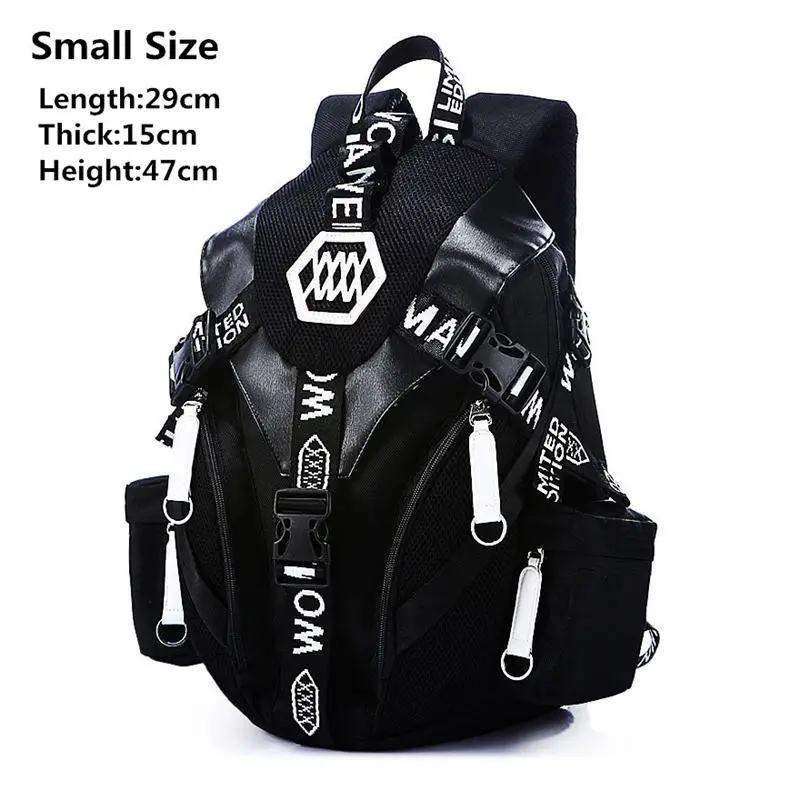 Дышащий рюкзак для ноутбука с зарядкой от usb 15,6 дюймов, мужской школьный рюкзак большой вместимости для мальчиков, повседневный мужской рюкзак для путешествий Mochila - Цвет: Black Small