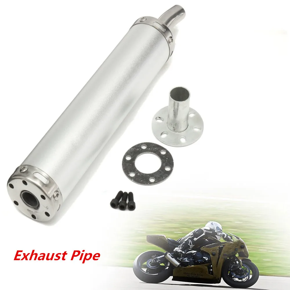 

290mm Length Universal Stainless Steel Motorcycle Race Steel Exhaust Muffler Silencer Pipe For Street Scooter