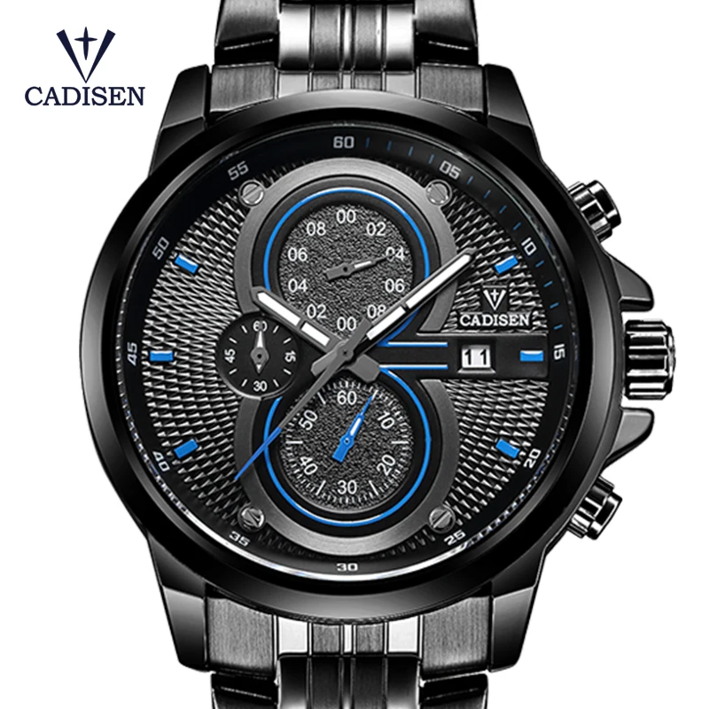 Новинка 2018 года CADISEN бренд для мужчин смотреть Спорт Военная Униформа кварцевые часы для мужчин наручные часы
