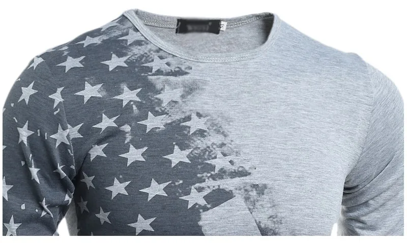 Весенняя модная футболка с длинным рукавом американский флаг США футболки с принтом осенние мужские футболки для фитнеса Camiseta топы тройники
