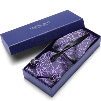 

35style Tie Set Hanky Cufflinks With Gift Box Jacquard Woven Quality Neckties Set For Men Wedding Party Lots of accessories