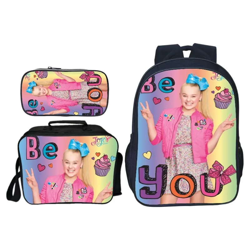 Jojo Siwa школьные сумки, студенческие школьные сумки для мальчиков и девочек, сюрприз, подарок, школьный рюкзак, мода 3 шт./компл., рюкзак для подростков, мужчин и женщин
