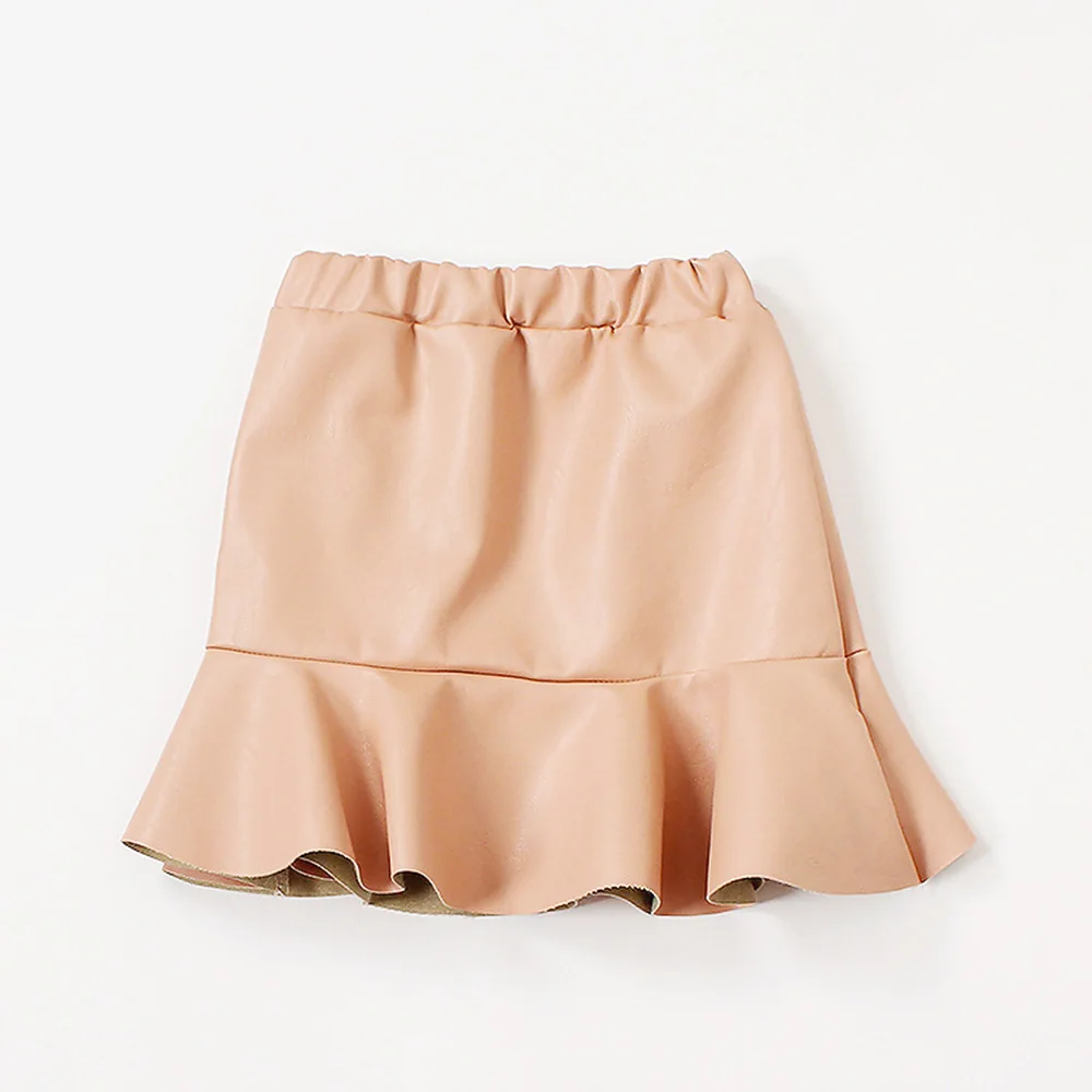 Chifuna/ юбка для девочек; детская юбка из искусственной кожи хорошего качества; одежда для малышей; модные юбки для девочек; одежда для малышей - Цвет: K06593Pink