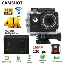 CAMSHOT Action Camera 4K 30PFS 16MP WIFI Ultra HD Underwater Camera 1080P 60PFS 2 Inch Waterproof 170D Helmet bicycle Sports Cam