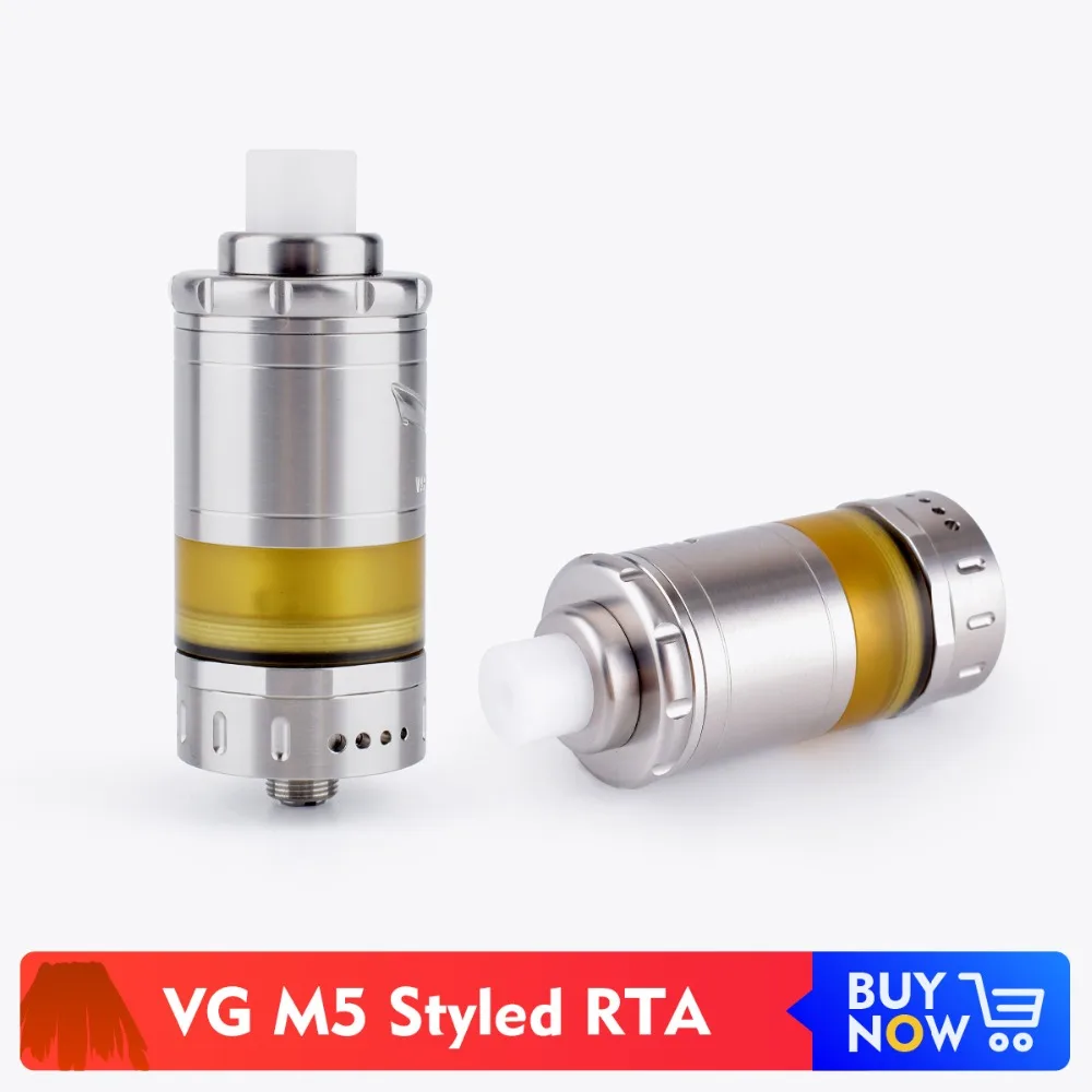 

Volcanee Shenray VG M5 Styled RTA Rebuildable Tank Atomizer 23mm Diameter 5ml Capacity for Vape Electronic Cigarette