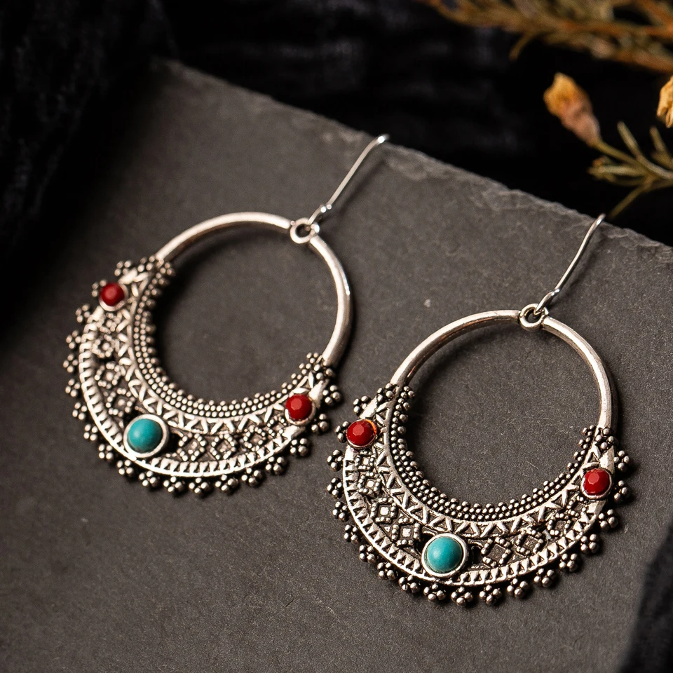 Multiple Vintage Ethnic Dangle Drop Earrings for Women Female Anniversary Bridal Party Wedding Jewelry Ornaments Accessories