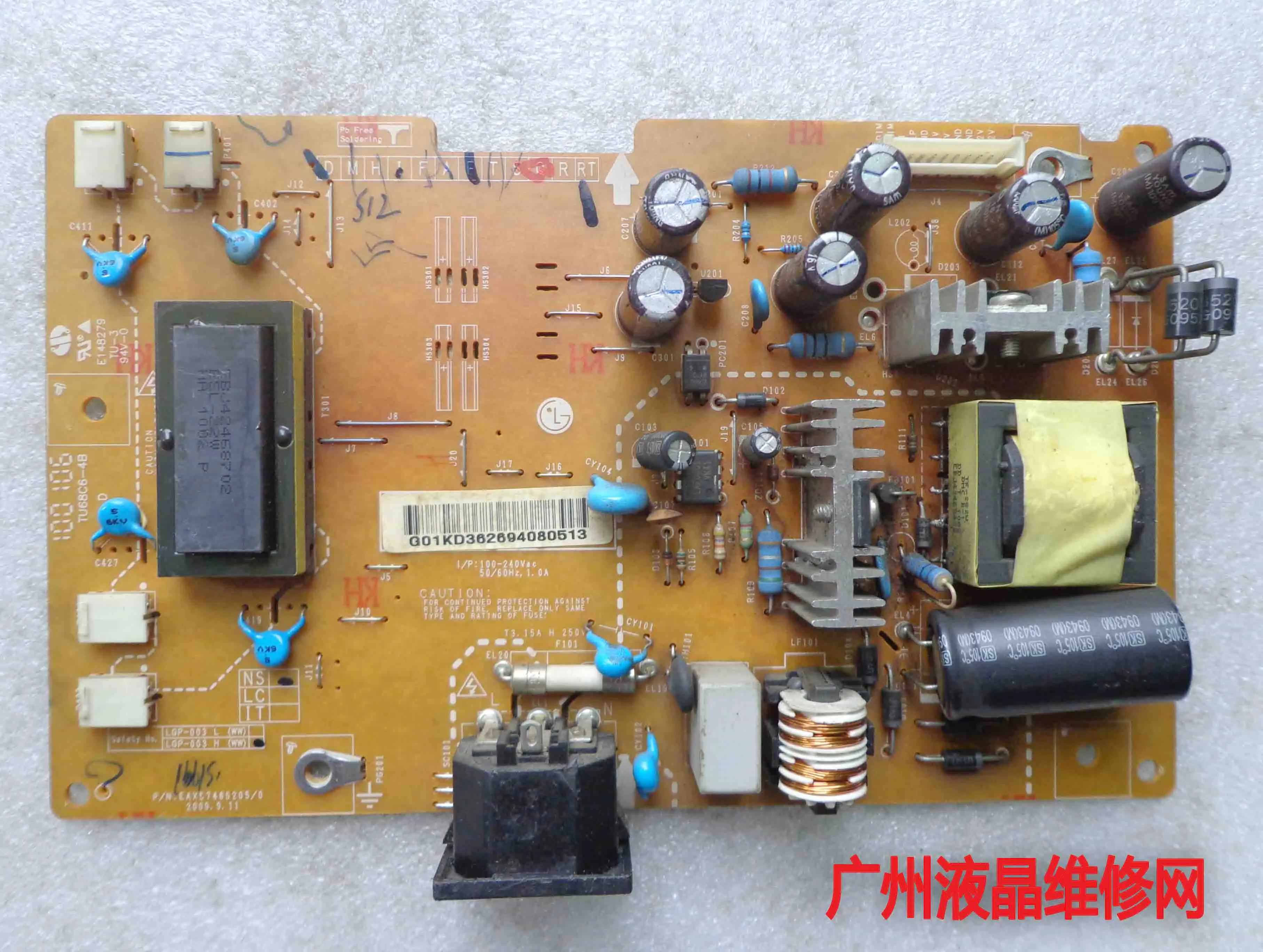 

W2343TV power board AIP-0192 high pressure plate E148279 TU78Q12A one board