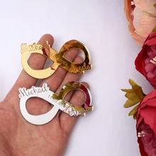 20 шт пользовательские 8 см символ бесконечности акриловые зеркальные метки вечерние памятный знак Свадебные идеи персонализировать приглашение карточное украшение сувениры