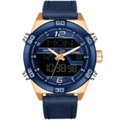 Мужские спортивные часы NAVIFORCE наручные цифровые часы Мужские лучший бренд класса люкс в стиле милитари кожаный ремешок аналоговые